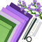 HanCheng Krepppapier 6er Set Bunt, 6 Rollen 25 x 200cm Verlaufslila mit 15 Blumendraht, Floristenband, Doppelseitiges Klebeband, Lineal, Nähgarn, Krepppapier Blumen Basteln (Violett Serie)