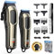 Singhere Haarschneidemaschine - Schnurloser Zero-Gap Trimmer für Männer, professionelles Trimmer-Set mit 7 Führungskämmen, wiederaufladbar, LED-Anzeige - Haarschneider-Set für Männer und Familie