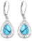 Eusense Türkis Ohrringe Filigrane Tropfen Ohrringe 925 Sterling Silber Tränen Ohrringe Schmuck Geschenke für Frauen Mädchen