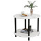VERFARM Couchtisch Rund, 2 Ablagen, Wohnzimmertisch, Beistelltisch, Kaffeetisch, Sofatisch, für Wohnzimmer, Schlafzimmer, stabiles Metallgestell/MDF Platte, 60 x 60 x 48.5 cm, Weiß