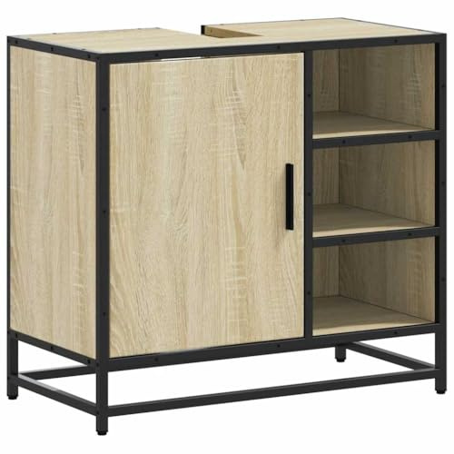 vidaXL Badezimmer-Waschbeckenschrank Sonoma-Eiche 65 x 33 x 60 cm