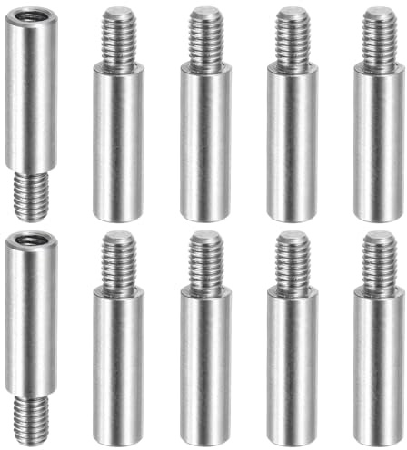 PATIKIL M5x25+8mm Abstandshalter Schrauben Verlängerung Stifte 10 Stück Edelstahl Gewindehülse Abstandsbolzen Schrauben Ersatz für Binden Nachfüllbaren Scrapbook Fotoalbum Bastel DIY