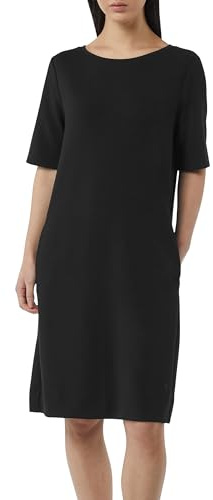 Comma Kurzarm-Kleid aus Modalmix mit Logo-Detail