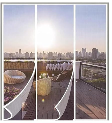 Bianco Zanzariera Magnetica in Vetroresina W290xH290cm Zanzariera Porta Finestra Doppia Apertura Laterale Tenda Zanzariere Magnetiche per Porte Finestre Scorrevole Balcone
