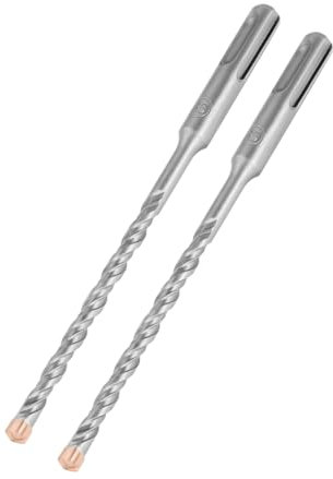 HILPATY SDS Plus Masonry Drill Bits 6.5 x 160mm x 2pcs Tungsten Carbide Cross Tip Rotary Hammer Drill bit for Masonry, Concrete, Brick Wall, Cement, Stone