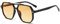 LOJUDI Retro Sonnenbrille Damen Herren 70er Jahre Vintage Eckig Pilotenbrille Groß Gläser Brille für UV400 Schutz-Schwarz/Orange Gelb Gläser