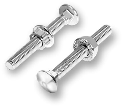 KINETOX 25 Piezas Tornillos Perno de Carruaje M6x60 DIN 603 | Tornillos Cabeza Redonda Plana Tornillos Perno de Carruaje con Tuercas M6 de Brida Hexagonales para Muebles y Bricolaje
