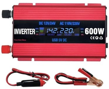 Convertisseur Onduleurs Solaires 600 W 1000 W 2000 W À Onde Sinusoïdale Modifiée USB pour Voiture DC 12 V 24 V AC 110 V 220 V Transformateur Tension(220V,600W)