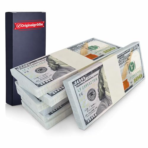 Spielgeld für Videoaufnahmen - Kinder 100$ x 100 Dollar Scheine mit Geschenkverpackung Fake Geld 10.000$ Money Geld Geschenk Geldscheine falschgeld für Party, Geburtstagsparty , Videoaufnahmen
