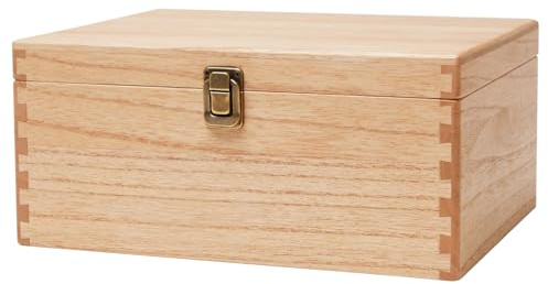 KIRIGEN Holzbox mit Deckel, Holzkiste, Aufbewahrungsbox aus Massivholz