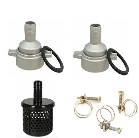 2 Adattatore per Motopompe da 3 pollici per Riduzione a 1 Pollici + Filtro e accessori per 168F, 170F, 5.5HP, 6.5HP, 7.5HP, WX-WP30, ecc