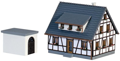 FALLER 282760 Half-Timbered House Blue Z Scale Building Kit Bauset, Blau, One Size