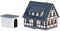 Faller 282760 Half-Timbered House Blue Z Scale Building Kit da Costruzione, Blu, Taglia Unica