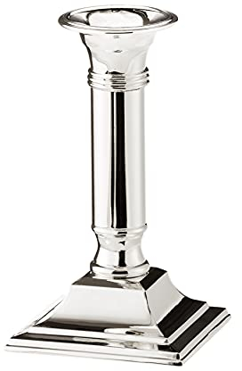 EDZARD Kerzenständer Lincoln (H 15 cm) edel versilbert - Kerzenhalter zur Tischdeko, Dekoration - Windlicht, Kerzenleuchter für Stabkerzen, Lange Kerzen in Silber, Kerzen Deko anlaufgeschützt
