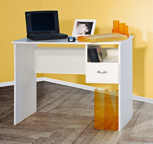 Möbeldesign Team 2000 Schülerschreibtisch Computertisch PC-Tisch weiß 8049-2