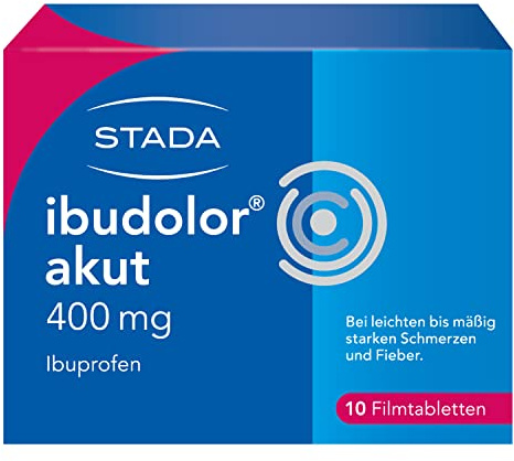 STADA ibudolor akut 400 mg Ibuprofen Filmtabletten, 10 St. | Schmerzstillend, fiebersenkend, entzündungshemmend, apothekenpflichtig, 10 Filmtabletten, Ibuprofen 400 mg