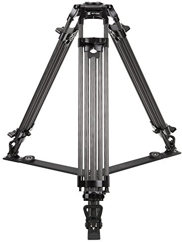 SIRUI BCT-2203 Broadcast-Stativ mit Tasche ohne Kopf (10x Carbon, 75 mm Nivellierhalbschale, Höhe 160 cm, Gewicht 3, 7 kg, Traglast 10 kg) schwarz