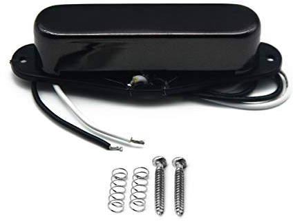 FLEOR Micro à simple bobinage Micros pour manche de guitare 50mm Alnico 5 Aimant 7-8k pour pièces de manche de guitare électrique TL TE, Noir