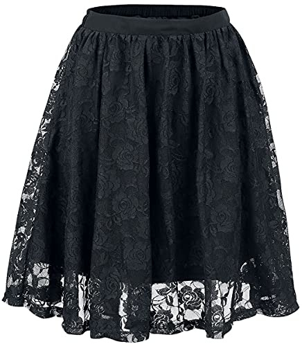 Gothicana by EMP Damen schwarzer Tellerrock aus Spitze mit Unterrock