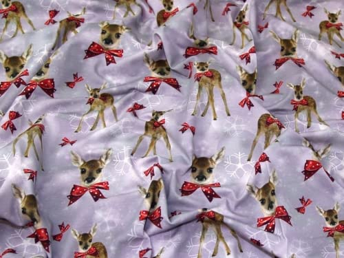 Minerva Crafts Weihnachts-Jersey-Strickstoff, Mauve, Meterware