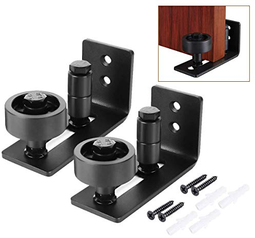 2 Pièces Multifunctional Guide de Plancher Bas de Porte de Grange Rouleau Réglable Guide au Sol pour Portes Coulissantes