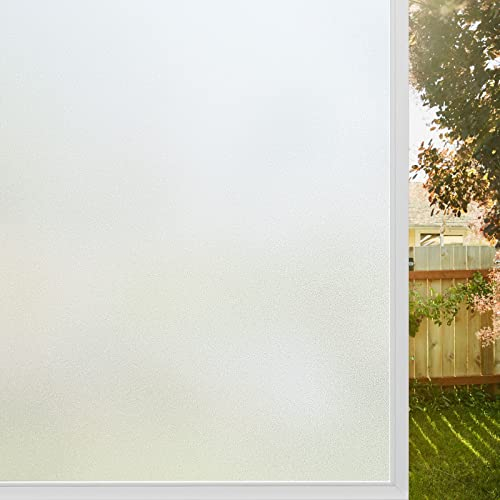 rabbitgoo Window Film Privacy Film for Glass Windows, Frosted Glass Sticker Self Adhesive Roll Static Cling without Glue, Removable Opaque Coverings Anti UV for Bathroom Home Office Matt 30x400 cm