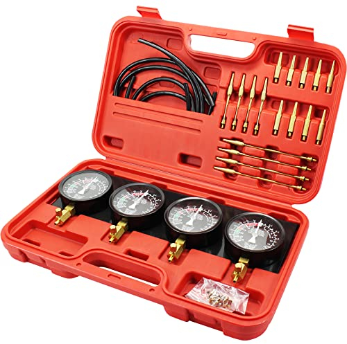 VEVOR 4 Pezzi Kit Misuratori di Vuoto per Sincronizzazione Carburatore, Depressurizzatore per Carburatore con Adattatori Corti, Carburatore per Vuoto, Sincronizzazione Carburatore