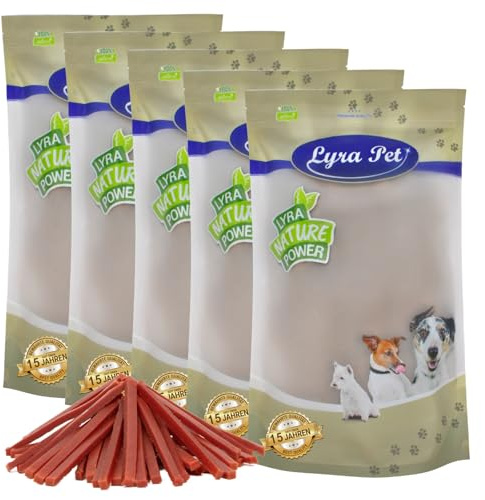 Lyra Pet® 5 kg Entenbruststreifen - Kausnack für Hunde | Leckerli für Hunde - Proteinreicher Kauartikel mit Ente - Idealer Belohnungs- und Trainingssnack - Gut verträglich