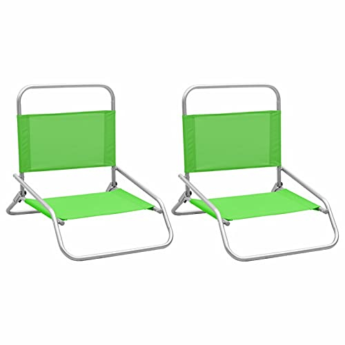Tidyard 2X Strandstuhl Klappbar Klappstuhl Campingstuhl Faltstuhl Stuhl Stühle 51 x 61 x 58 cm,Gartenstuhl Anglerstuhl Strandstühle Outdoor Grün,Oxford-Gewebe mit PE-Beschichtung,Stahl,Grün