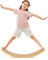 COSTWAY 90 x 30cm Balance Board, Balancierbrett aus Bambus, Wackelbrett bis 150kg belastbar, Kurviges Board für Kinder und Erwachsene