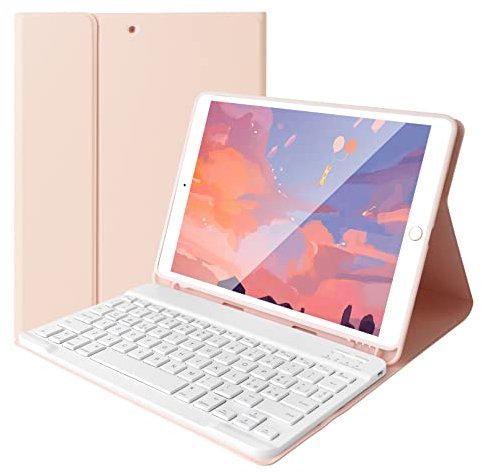 Lively Life Tastiera Bluetooth Rimovibile per iPad 10.2 9a Gen 2021/8a Gen 2020/7a Gen 2019, iPad Air 3 2019, iPad Pro 10.5 2017, con Custodia Protettiva - Layout Italiano QWERTY - Rosa