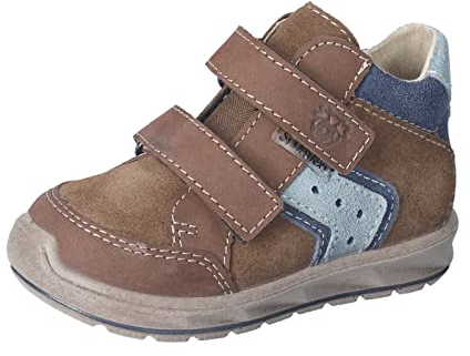 RICOSTA Jungen Lauflernschuhe KIMO,Kinder Boots,WMS:Mittel,lose Einlage,Sympatex,Klettstiefel,Booties,Leder,Asphalt/Sucre (490),25 EU