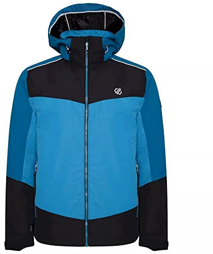 Dare2b Embodied Herren-Skijacke,und atmungsaktives Recyclingmaterial,Schneefang,getapte Nähte,2 untere Reißverschlusstaschen,technische Kapuze, Weiß, DMP528, 16