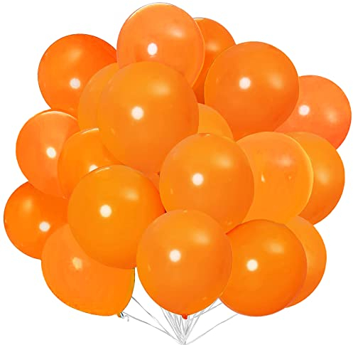 LUKIUP Orange Luftballon Halloween-Kürbisfarbe, 100 Stück 10 Zoll Orange Latex Ballons, Orange Ballons Partydekoration Geeignet für Halloween Graduierung Karneval Thema Party