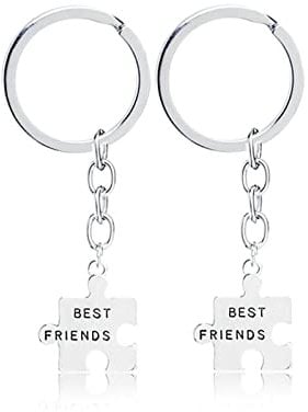 Stfery Beste Freundin Schlüsselanhänger für 2, Schlüsselanhänger Frau 2 Stück Passendes Puzzle Silber Schmuck Geschenk Personalisiert