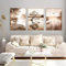 Trayosin 3er Moderne Poster Set Beige Pampas Wandbilder,Modern Bilder für Wohnzimmer Schlafzimmer Flur,Wandposter Kunstdrucke, Ohne Rahmen (A,30x40cm)