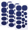 Skystuff 45 Stück Daunenjacke Flicken Nylon Reparaturband selbstklebende Reparatur Patch für Jacke Zelt Oberbekleidung Reparatur, runde und ovale Form, blau