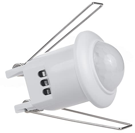 Maclean MCE359 PIR-Bewegungsmelder mit Dämmerungssensor Decken-Bewegungssensor Deckenmontage Unterputz IP20 Innenbereich 360° Reichweite 6m max. Belastung 300/150W
