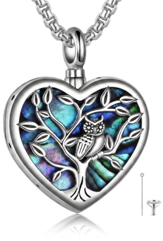 URONE Urn Necklace for Ashes Sterling Silver Urn Pendant Cremation Keepsake Jewellery Memorial Gifts for Women