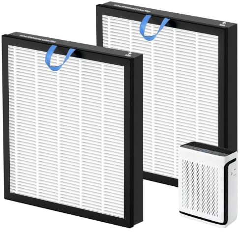 2 Pack Vital 100S Replacement Filter Compatible with LEVOIT Vital 100S Air Purifie-r, 3-in-1 H13 Grade True HEPA, High-Efficiency Activated Carbon Filter, Vital 100S-RF
