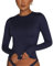 Women's Basic Long Sleeve Slim Fit Crop T Shirt Top Y2K Tops TikTok Crop Top Club Party E-Girls Streetwear(Dark Blue-a, L)