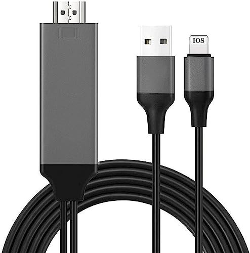 HDMI Kabel für Phone Pad, 1080P HDMI Digital AV Adapter, HDMI Adapter Kabel, 2 in 1 MHL zu HDMI Adapter für Phone 14/13/12/11/XS/X zu TV Projektor Monitor (schwarz)