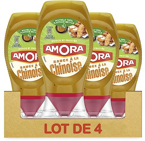 Amora Sauce à la Chinoise - Douce & Fruitée- Lot de 4 bouteilles de 280g