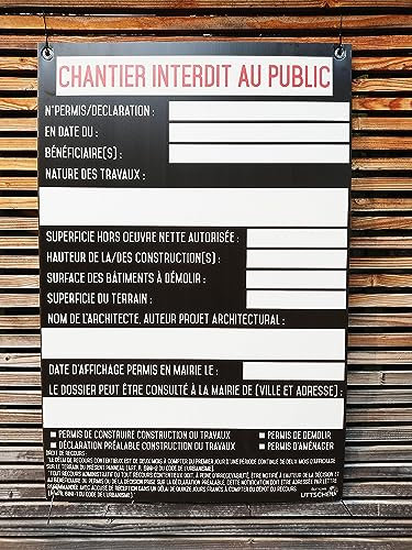 Permis de construire, Déclaration Préalable, Permis démolir, Permis d'aménager + marqueur noir - 120x80 cm - Editions UTTSCHEID