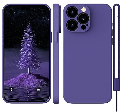 WXX für iPhone 14 Pro Hülle Silikon Case, Handyhülle für iPhone 14 Pro Dünn Slim mit Microfiber, Kratzfeste Rundumschutz Case Hülle für iPhone 14 Pro 6.1'' Dunkel Lila