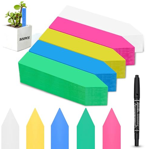 Stecketiketten,Pflanzschilder,Pflanzen Stecketiketten,Mini Pflanzenstecker,mit 2 Schwarzer Filzstift,Premium Pflanzschilder,für Samen, Kräuter, Blumen (A)
