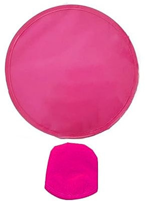 Foldable Round Fan, Summer Nylon Circular Fan, Flying Handheld Hand Disk Decorative Fans, Folding Fans(red)