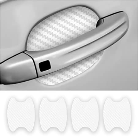 Adunsiaoto 4 Stück Auto Türgriff Schutzfolie, Universal Lackschutz-Folie für Auto-Griffschale/Griffmulde, Kratzfeste Schutzfolie, für die Meisten Fahrzeuge(Weiß)