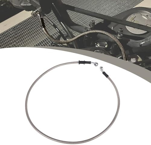 Runfarr Tubo Freno Moto Tubo Freno in Treccia Cavo per Freno Idraulico o Frizione, con Guaina Rinforzata, per Moto da Cross/Enduro/Trial, da 200cm, Colore Argento