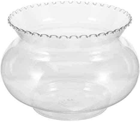Sosoport Glass Vase Bowl Mouth Flower Vase Round Candle Holders Terrarium Glass Fish Bowl Vase for Wedding Home Decor 900ML